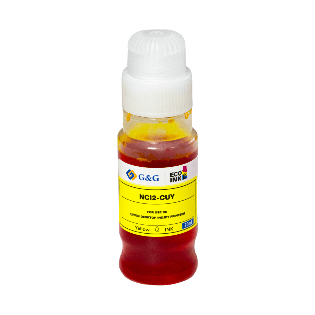 Refil de Tinta P/ Canon GI-10S Amarelo 7.7K 70ml (NC12-CUY) - G&G