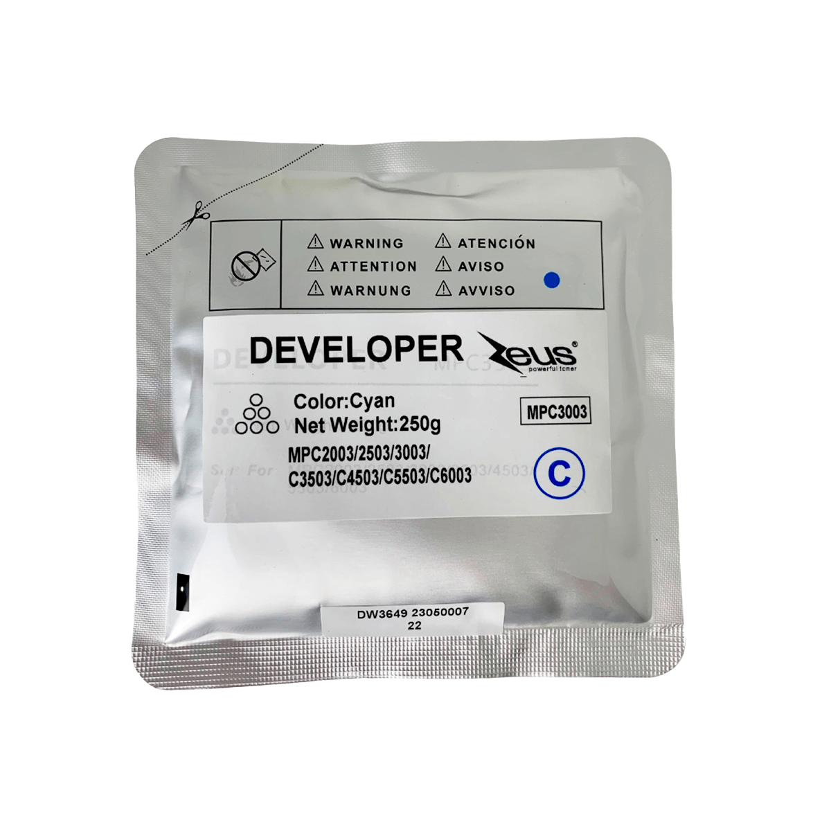 Revelador Cyan P/ Ricoh MPC 2003 3003 | 3503 | 4003 | 4503 | 5003| 5503 - Zeus