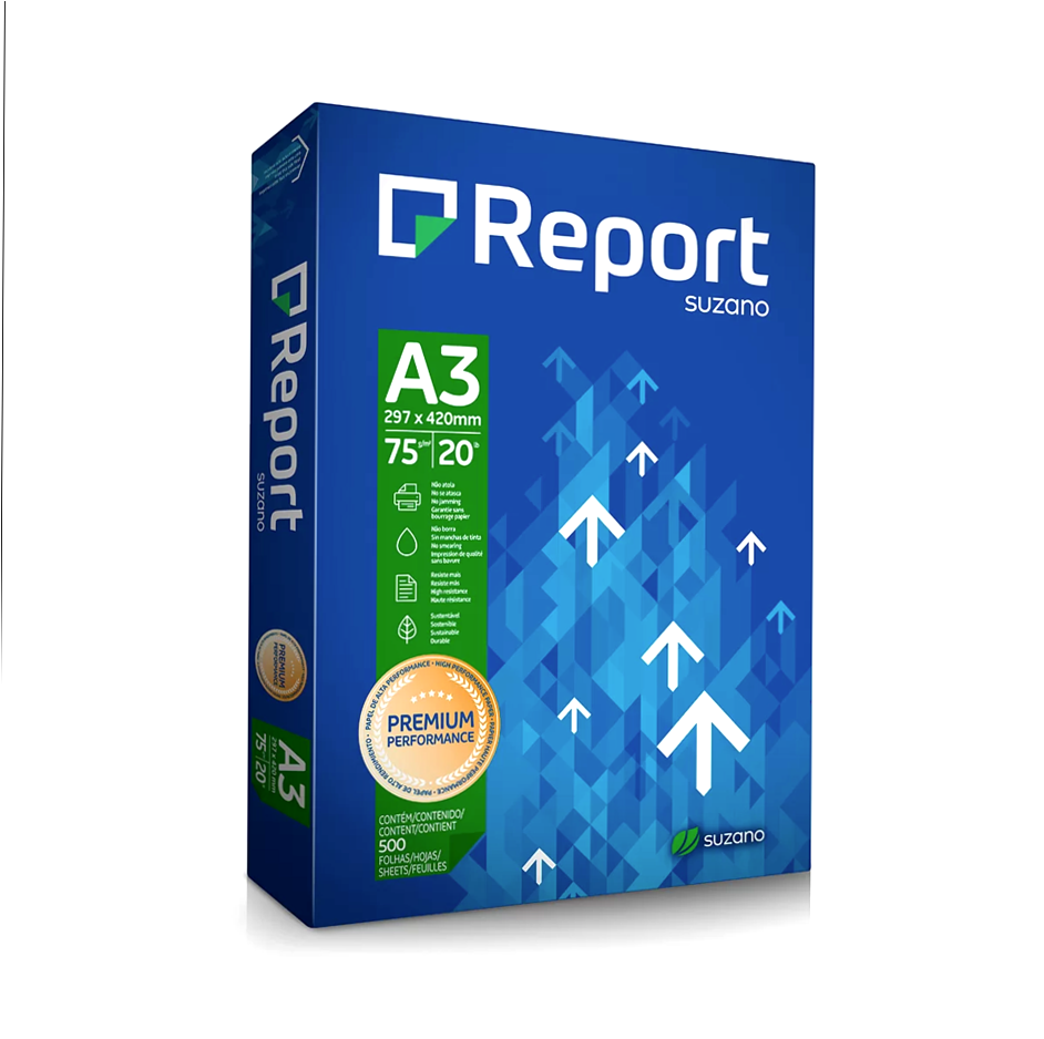 Papel A3 Sulfite Report Premium 75g  1 Resmas 500 Fls