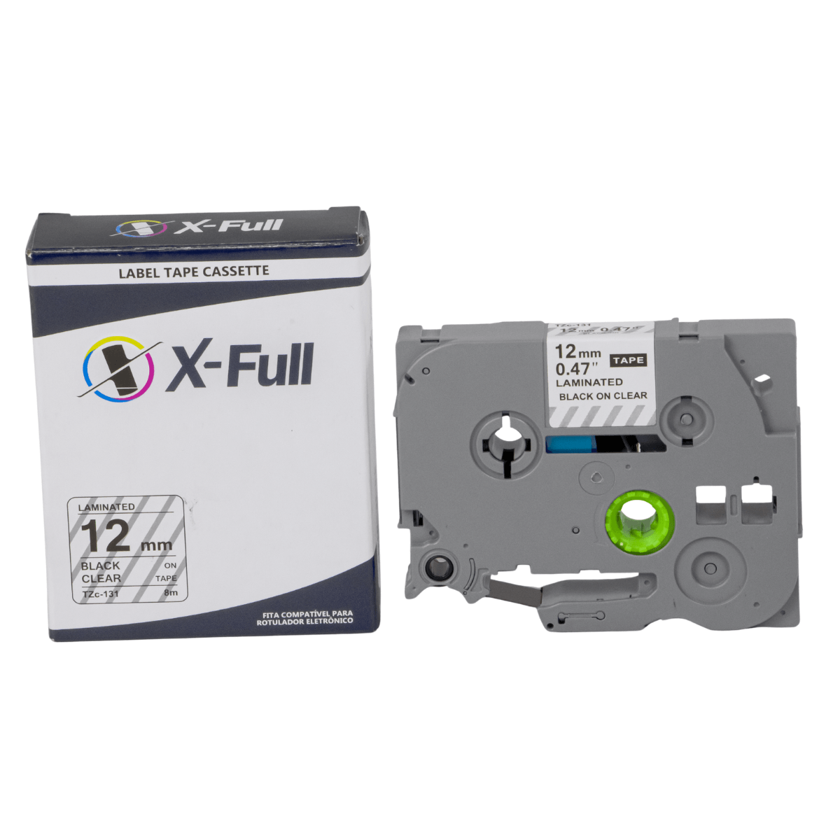 Kit 5x Fita P/ Rotulador Brother TZc-131 TZe-131 12mm x 8m Black/ Clear - X-Full