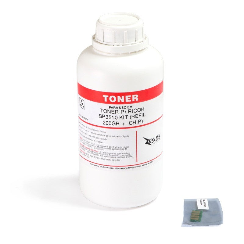 Refil de Toner Compatível Zeus p/ Ricoh SP3510 c/chip