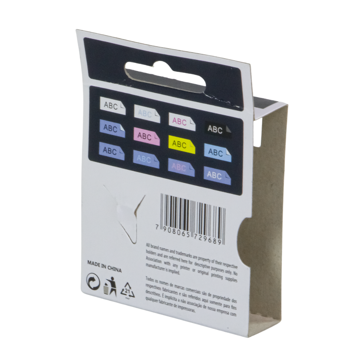 Fita P/ Rotulador Dymo  45013 12mm x 7m Black/ White - X-Full