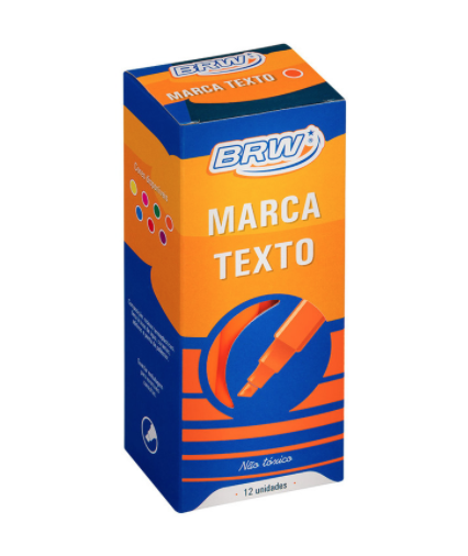 Marca-Texto Fluorescente Laranja BRW - Caixa C/12un