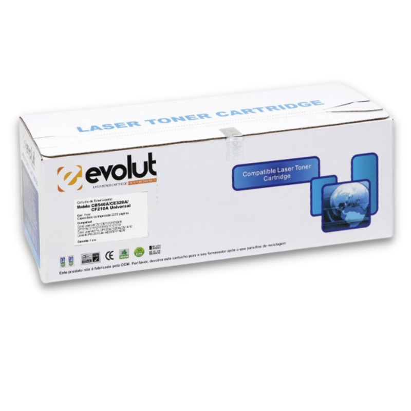 Cartucho de Toner Compatível Evolut P/ HP CB540A CE320 CF210 U - BLACK - 2.2K