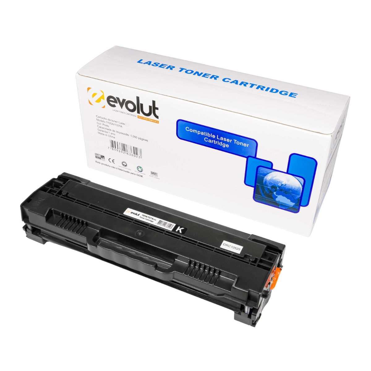 Cartucho de Toner Evolut Compatível p/ HP 105A 107A W1105A c/ chip 1K