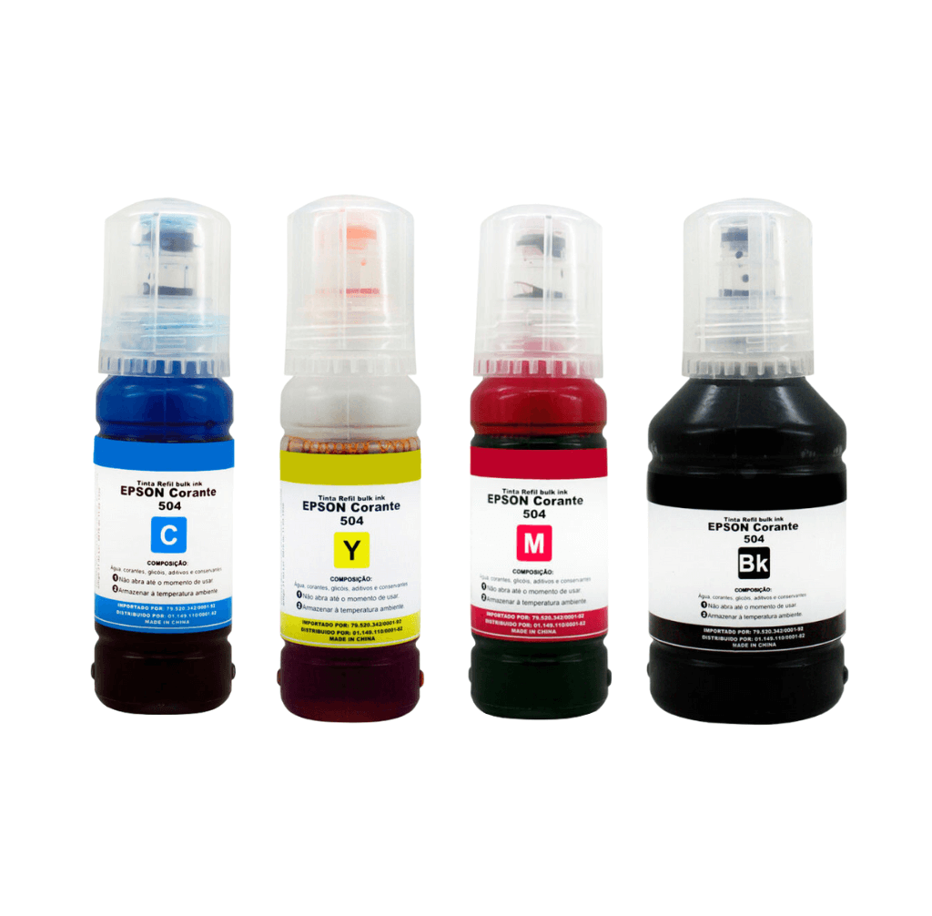 Kit c/ 4 Cores - Tintas Compatíveis Lotus T504 p/ Epson
