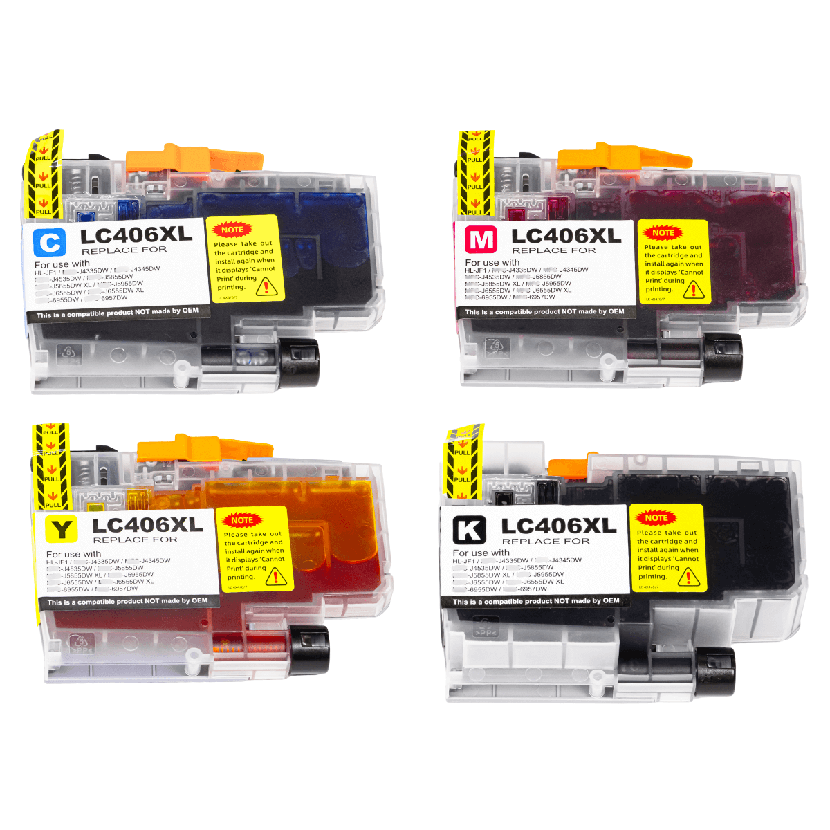 Kit 8x Cartucho de Tinta P/ Brother LC406 XL CMYK Corante C/ Chip - Lotus