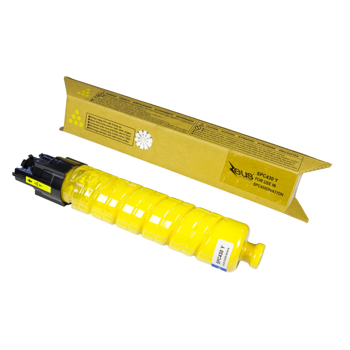 Cartucho de Toner Compatível Zeus Yellow p/ Ricoh SP C430 c/ chip - 21k