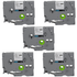 Kit 5x Fita P/ Rotulador Brother TZc-131 TZe-131 12mm x 8m Black/ Clear - X-Full