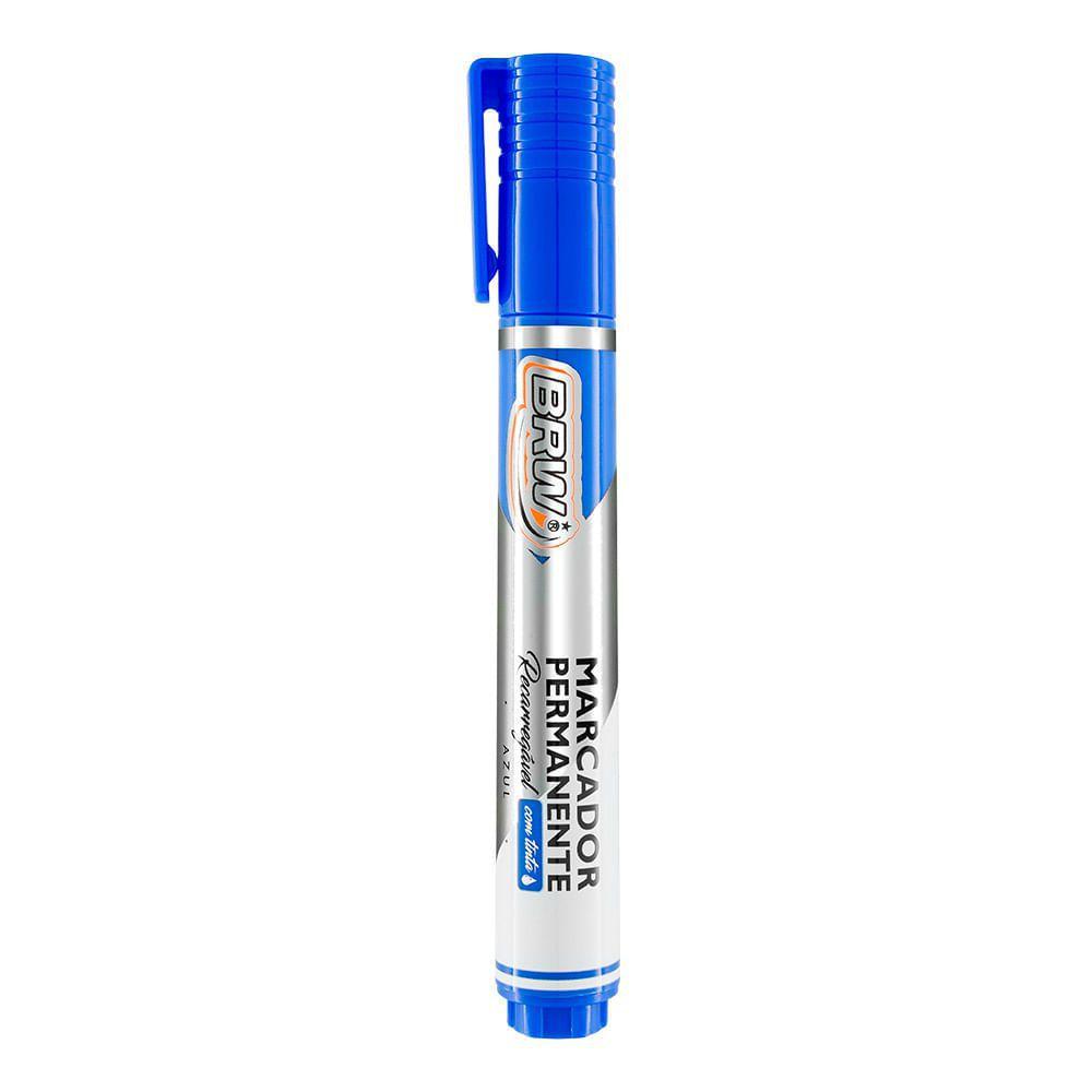 Marcador Permanente Recarregável C/ Tinta Azul Linha Prime