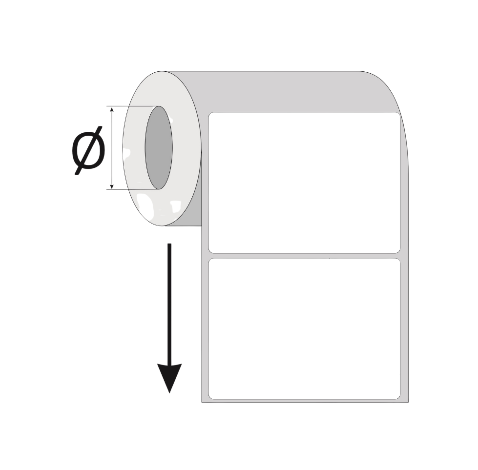 Etiqueta 100x100 Couchê Adesiva 30M - Tubete 1"