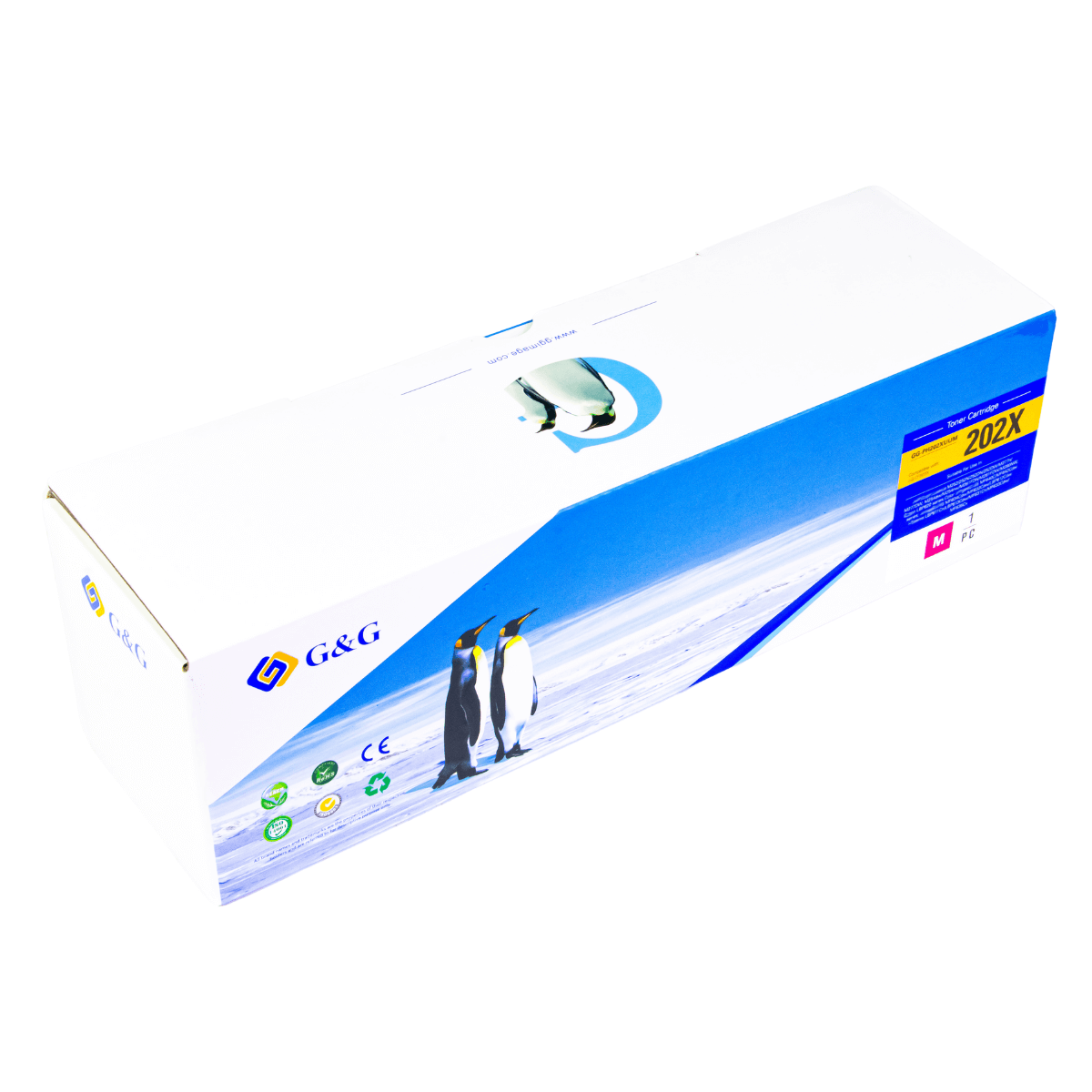Cartucho de Toner P/ Canon e HP CF403X CF503X CRG054 202X Magenta C/ Chip 2.5K - G&G