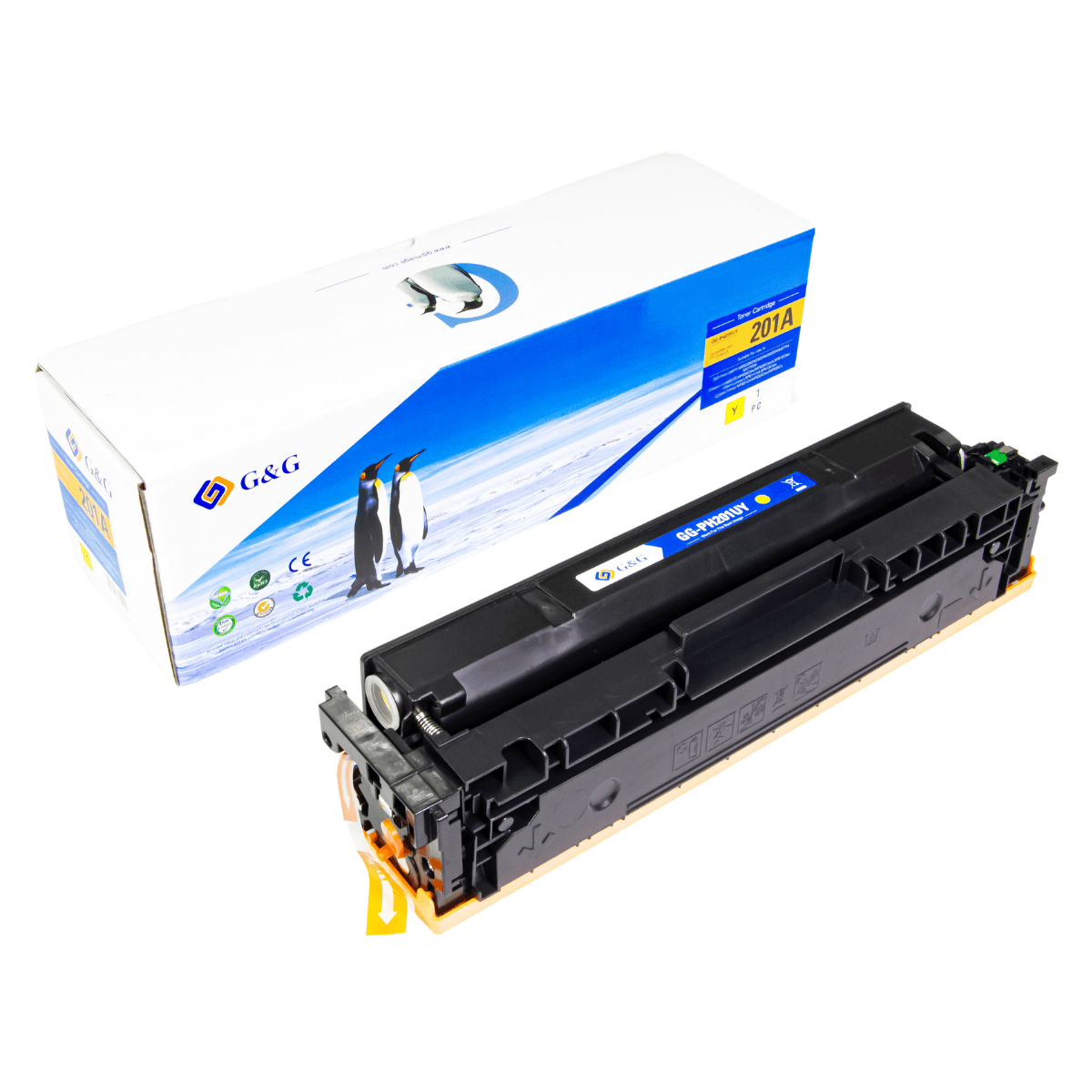 Cartucho de Toner P/ Canon MF644 HP CF402A CF502A Amarelo C/ Chip 1.4K - G&G