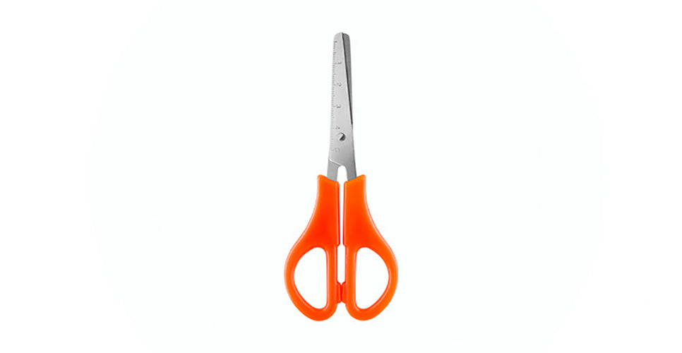 Tesoura Escolar de Aço Inox C/ Régua - 13 Cm Neon