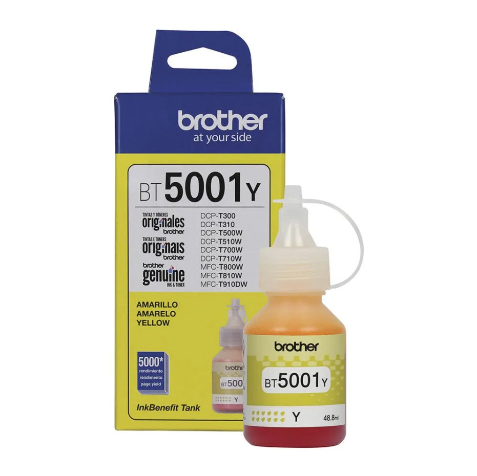 Refil de Tinta Brother Original BT5001Y - Amarelo
