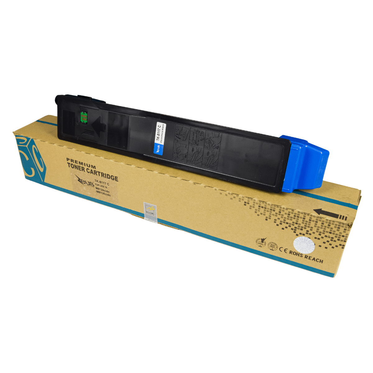 Toner Compatível Zeus TK8117 Cyan P/ Kyocera C/ Chip - 6K