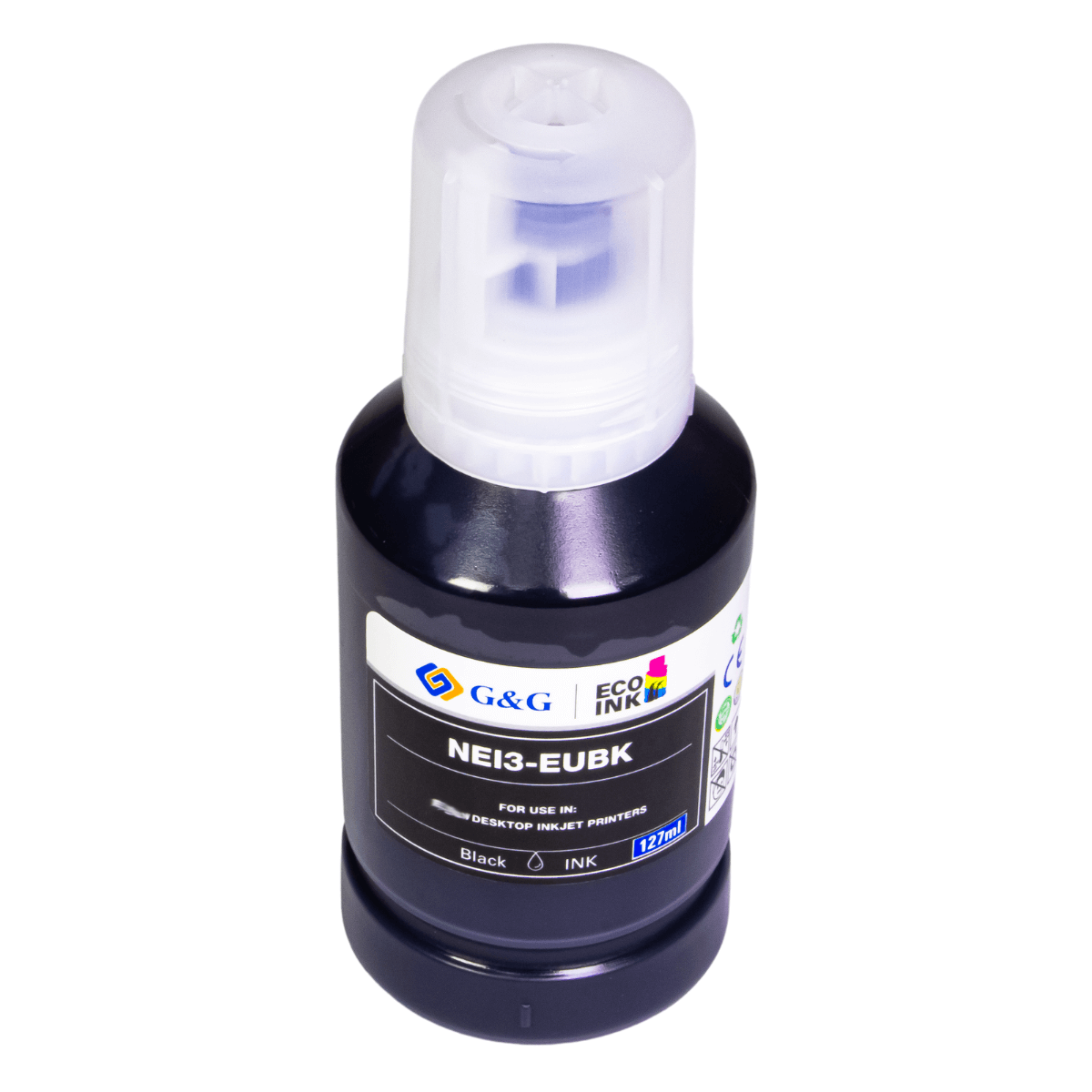 Refil de Tinta P/ Epson T504 T544 Preto Corante 127ml - G&G (NEI3-EUBK)