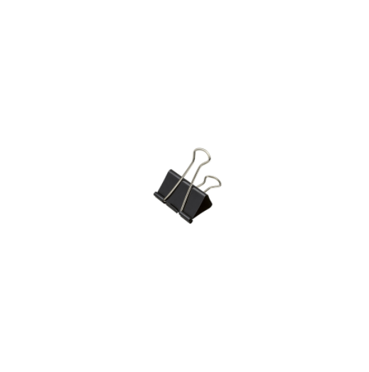 Clipes Para Papel Binder 15mm BRW - Pote c/60un - Preto