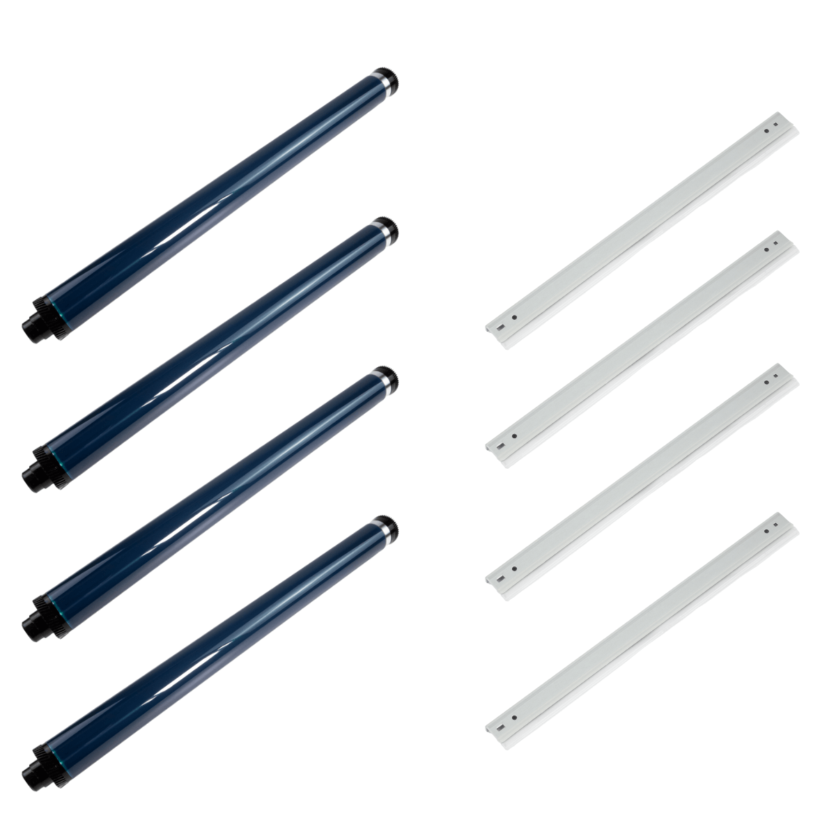 Kit 4 Cilindros + 4 Lâminas de Limpeza Para Ricoh MPC2030 MPC2050 MPC2550 - Zeus