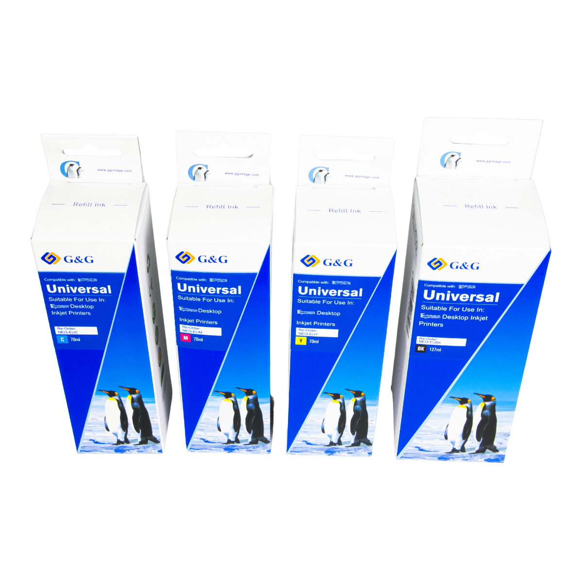 Kit 4x Refil de Tinta P/ Epson T504 T544 Corante CMYK - G&G