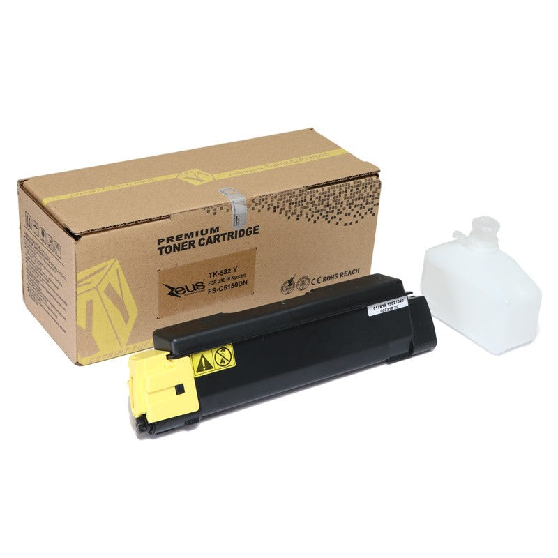 Toner Compatível Zeus TK582 Yellow P/ Kyocera C/ Chip - 5.5K