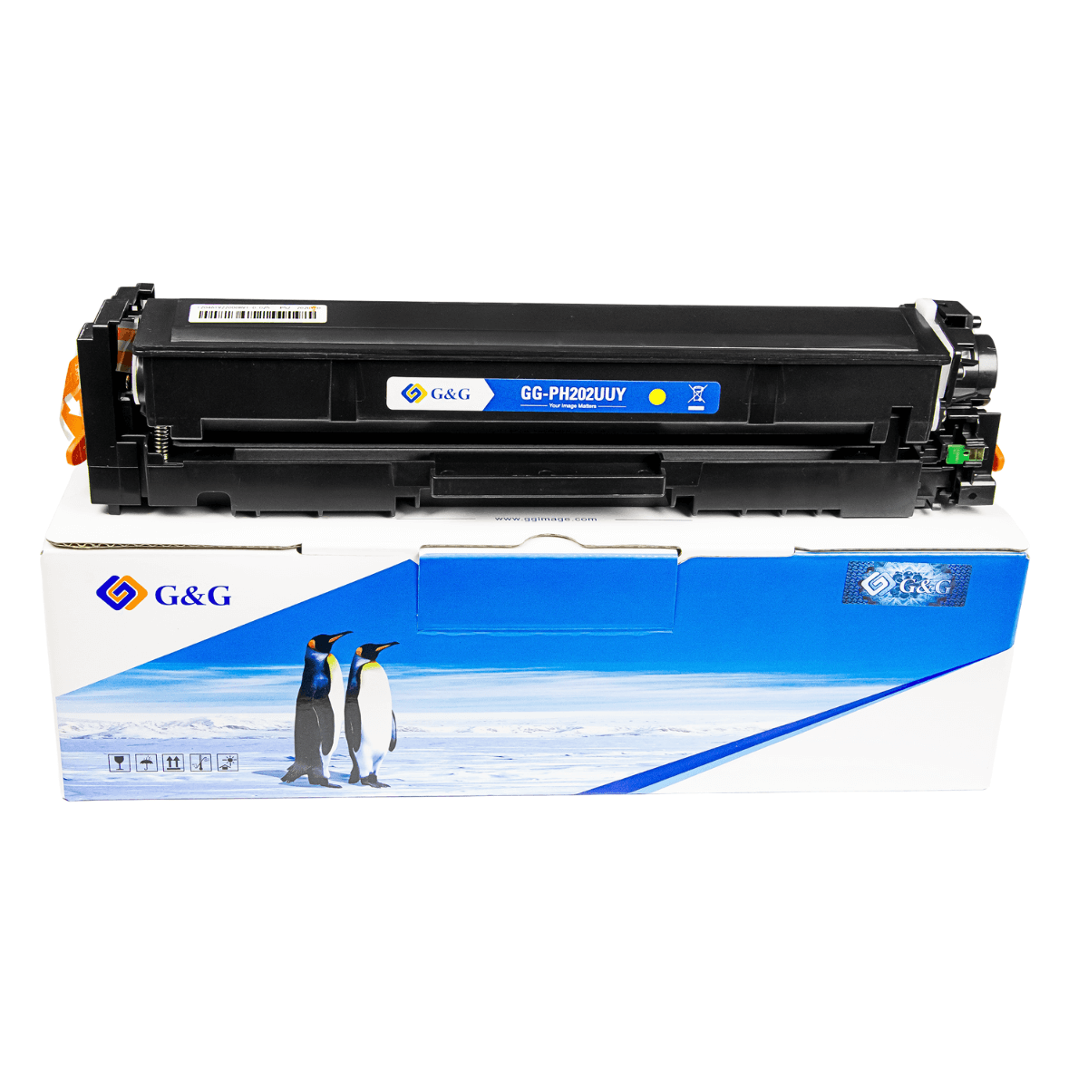 Cartucho de Toner P/ Canon e HP CF502A 202A Amarelo C/ Chip 1.3K - G&G