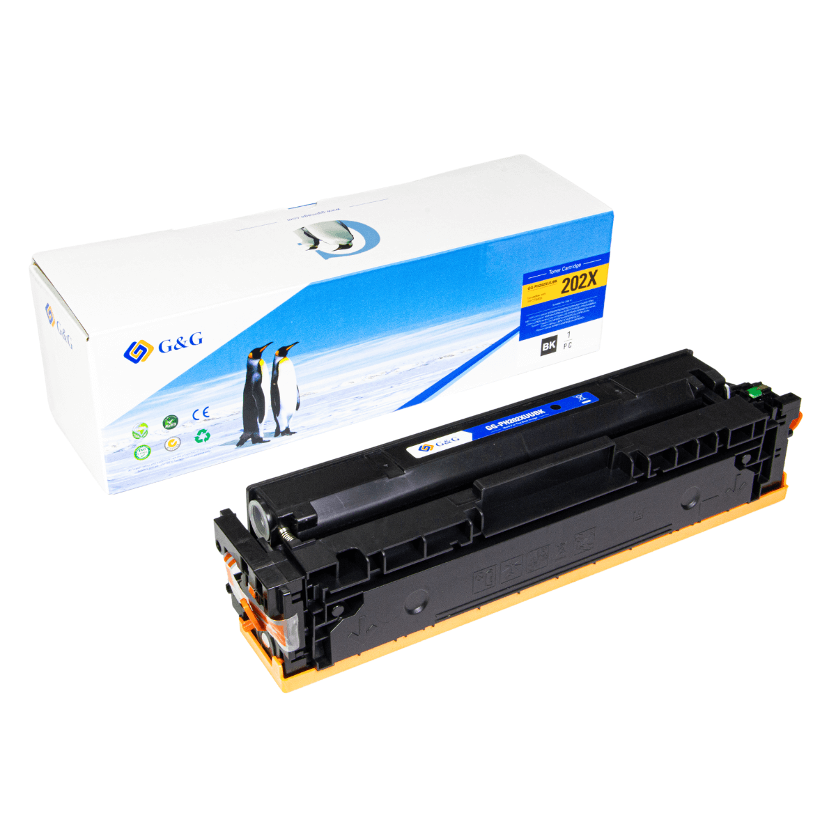 Cartucho de Toner P/ Canon e HP CF400X CF500X CRG054 202X Preto C/ Chip 3.2K - G&G