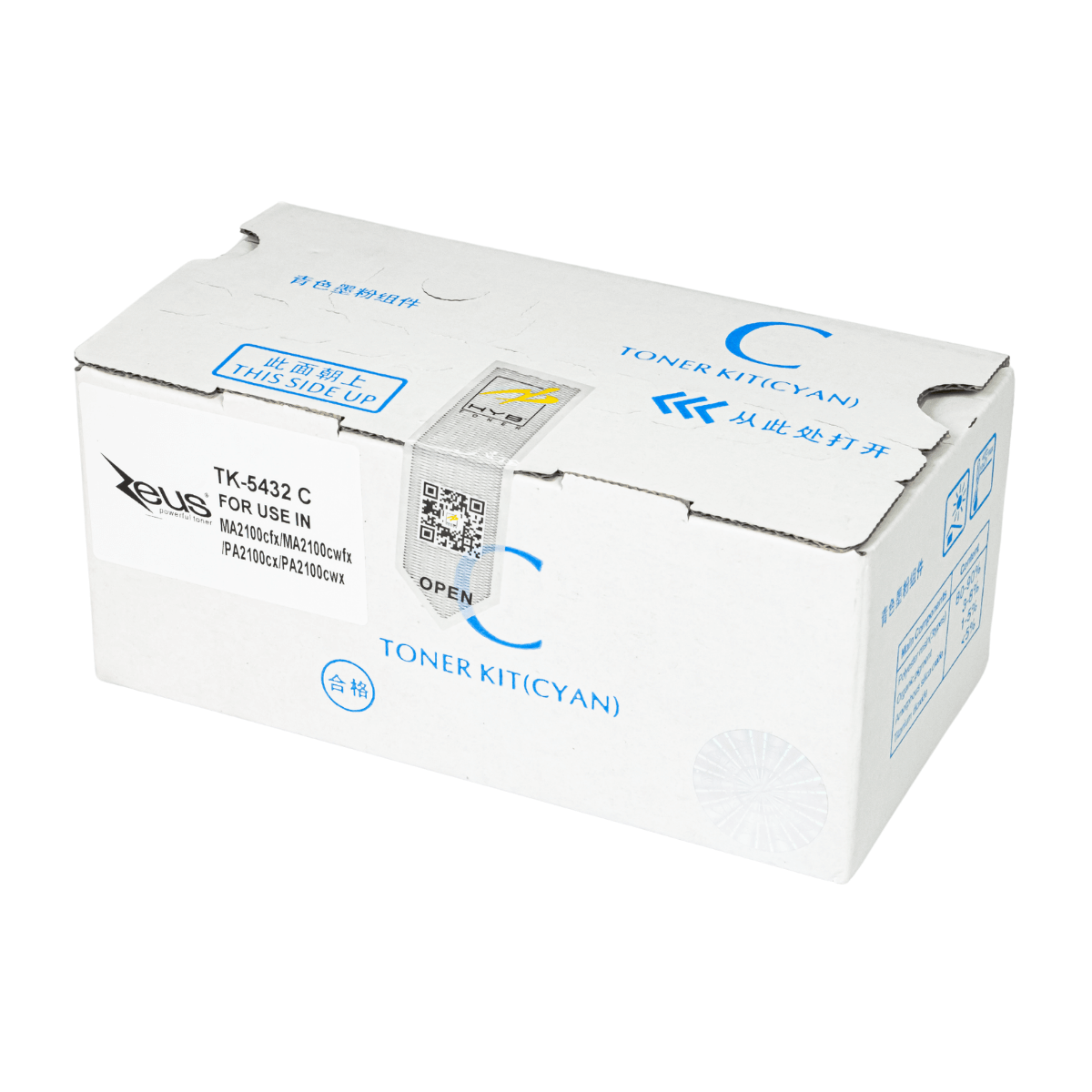 Cartucho de Toner P/ Kyocera TK5432 Ciano C/ Chip 1.25K - Zeus