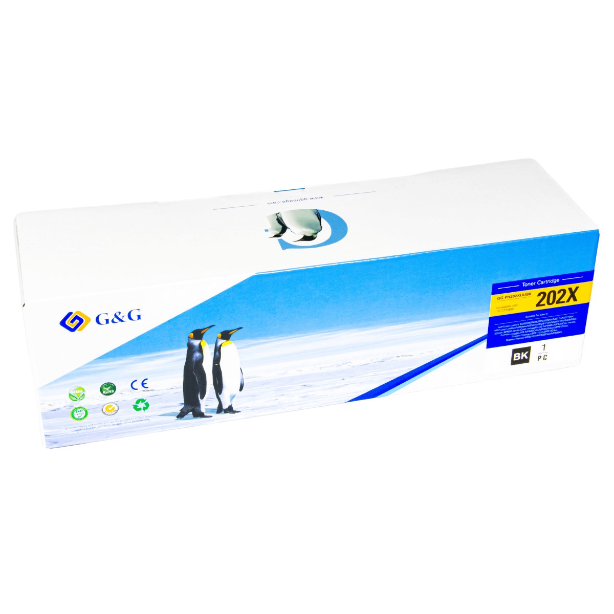 Cartucho de Toner P/ Canon e HP CF400X CF500X CRG054 202X Preto C/ Chip 3.2K - G&G