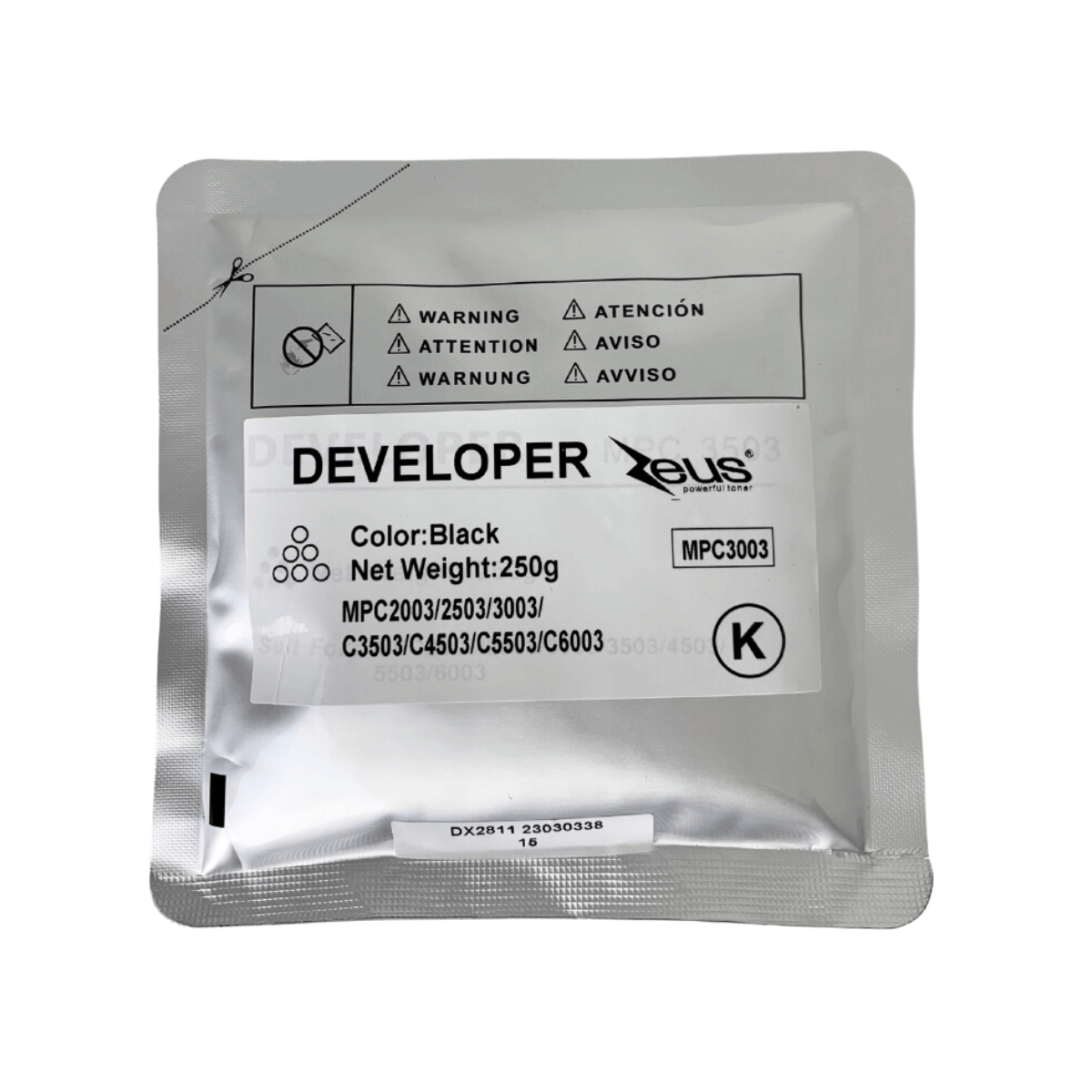 Revelador Black Compatível Ricoh MPC 2003 3003 | 3503 | 4003 | 4503 | 5003| 5503 - Zeus