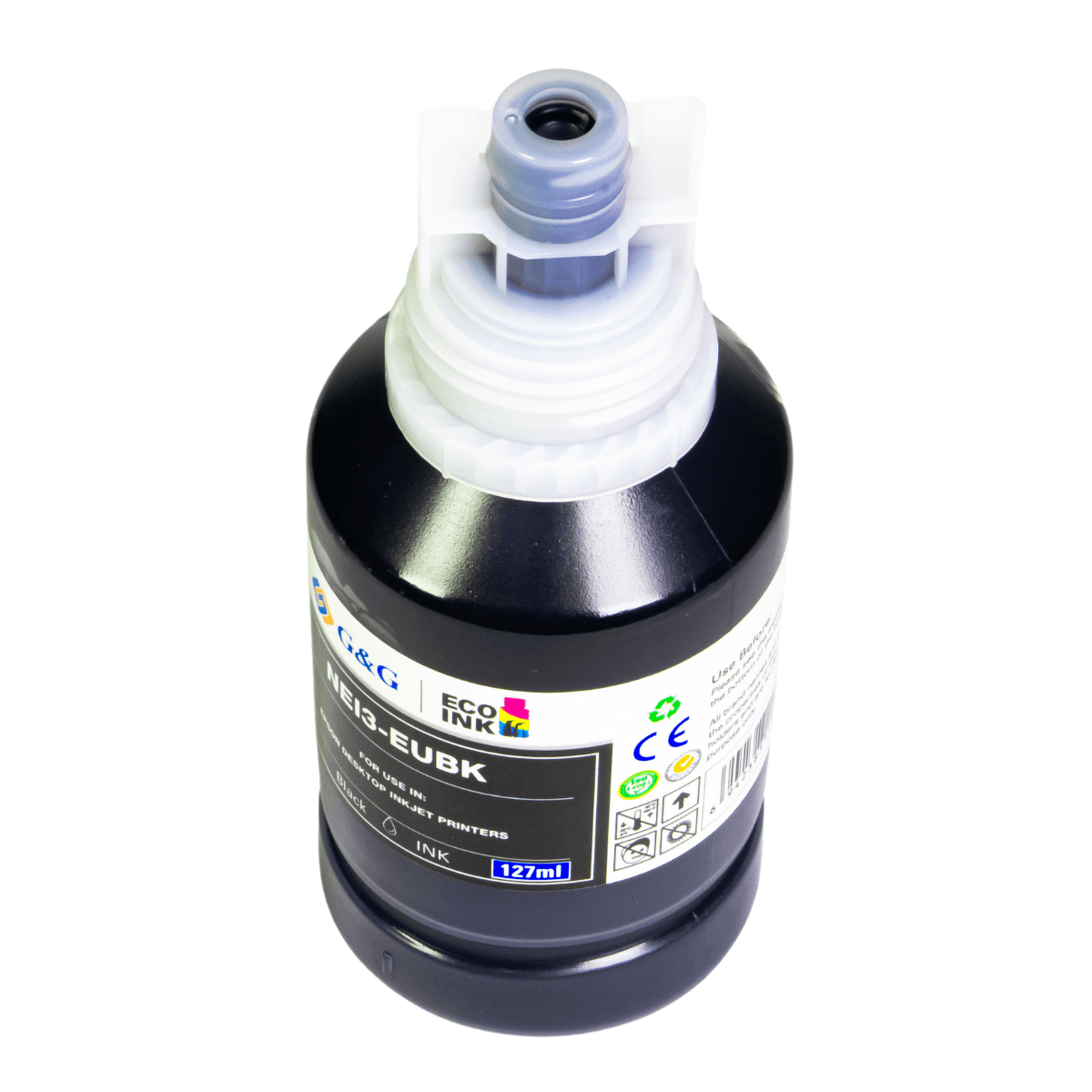Refil de Tinta P/ Epson T504 T544 Preto Corante 127ml - G&G (NEI3-EUBK)