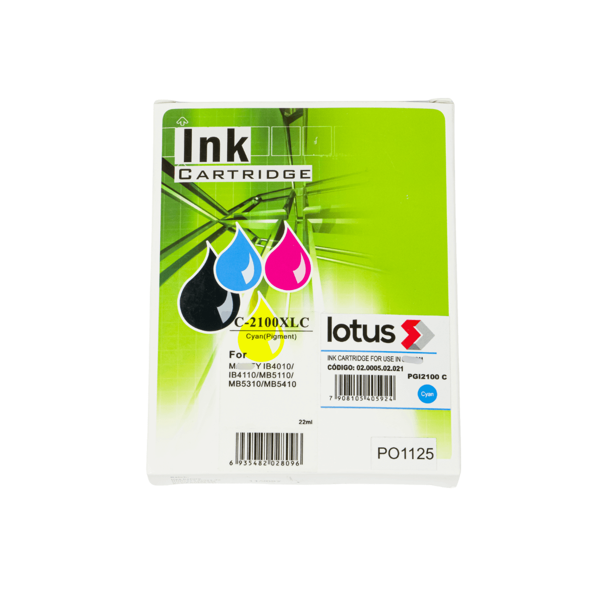 Cartucho de Tinta Compatível p/ Canon Maxfiy 5410 Cyan c/Chip (22ml) Lotus
