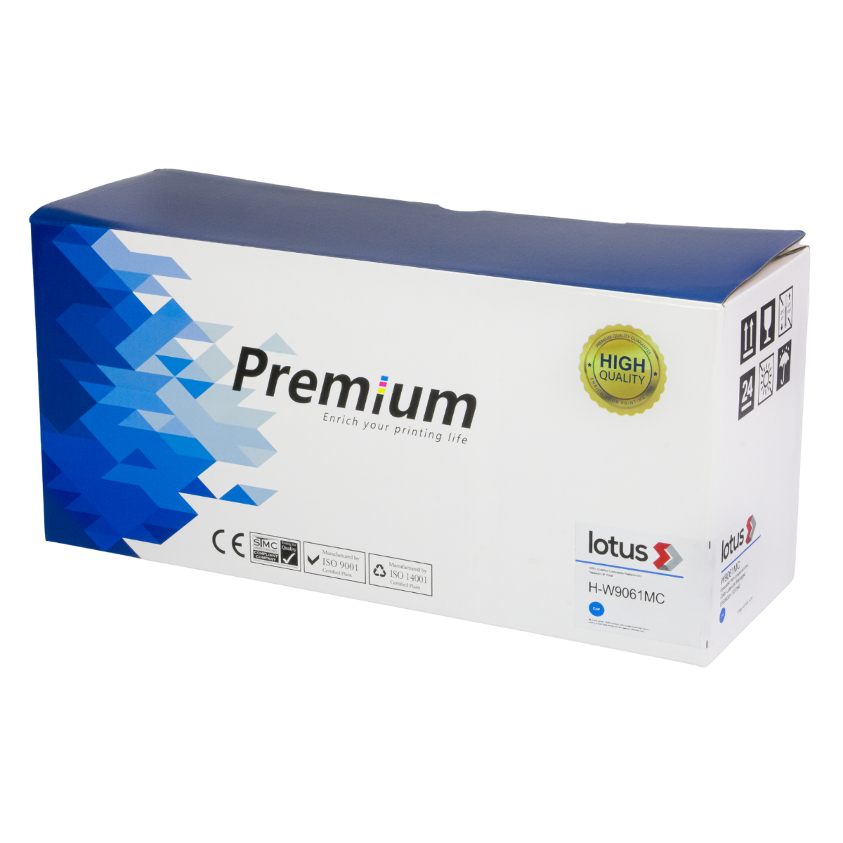 Cartucho de Toner P/ HP W9061 E55040 E57540 C/ Chip Ciano 12.5K - Lotus