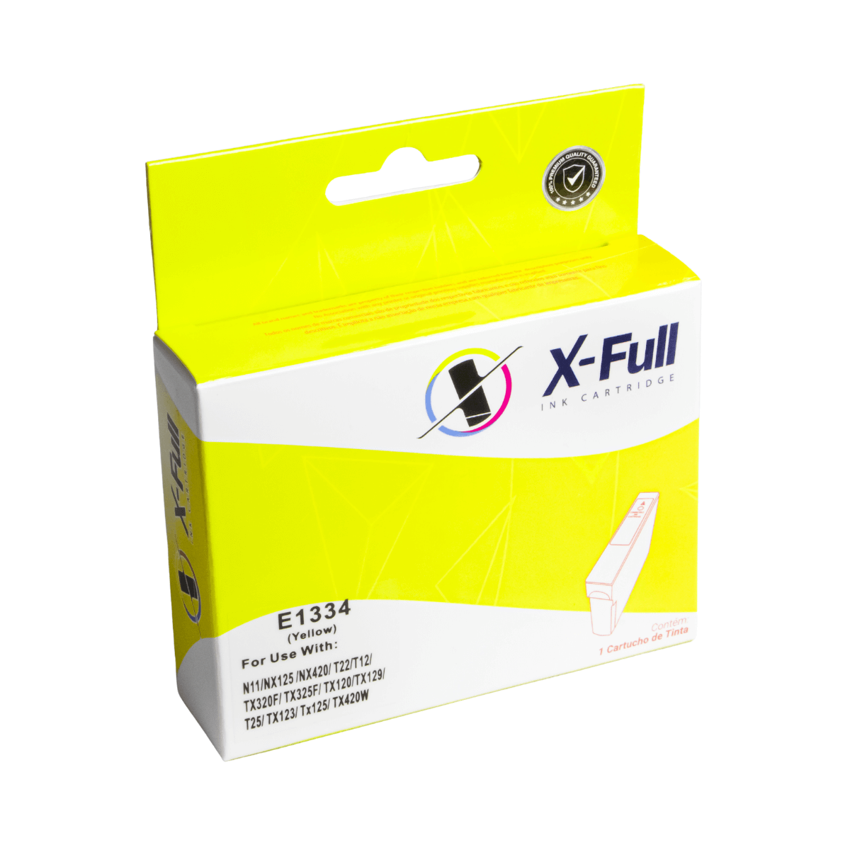 Cartucho de Tinta P/ Epson 1334 TX123 TX135 Amarelo C/ Chip 10ml - X-Full