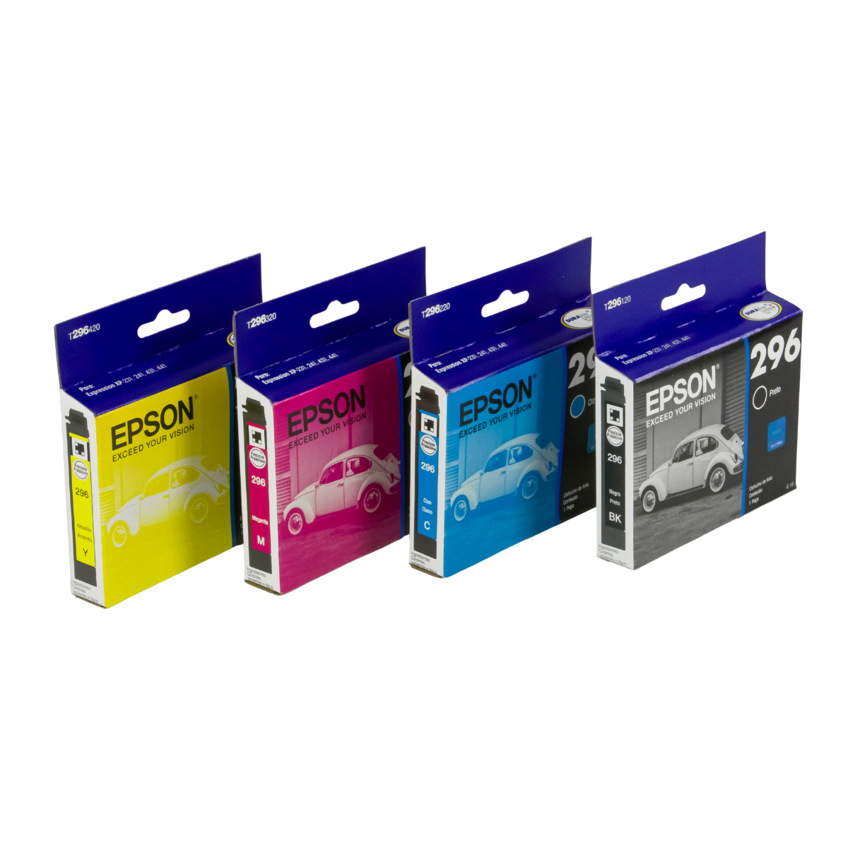 Kit 4x Cartucho de Tinta Epson T296 P/ XP231 XP431 CMYK - Original