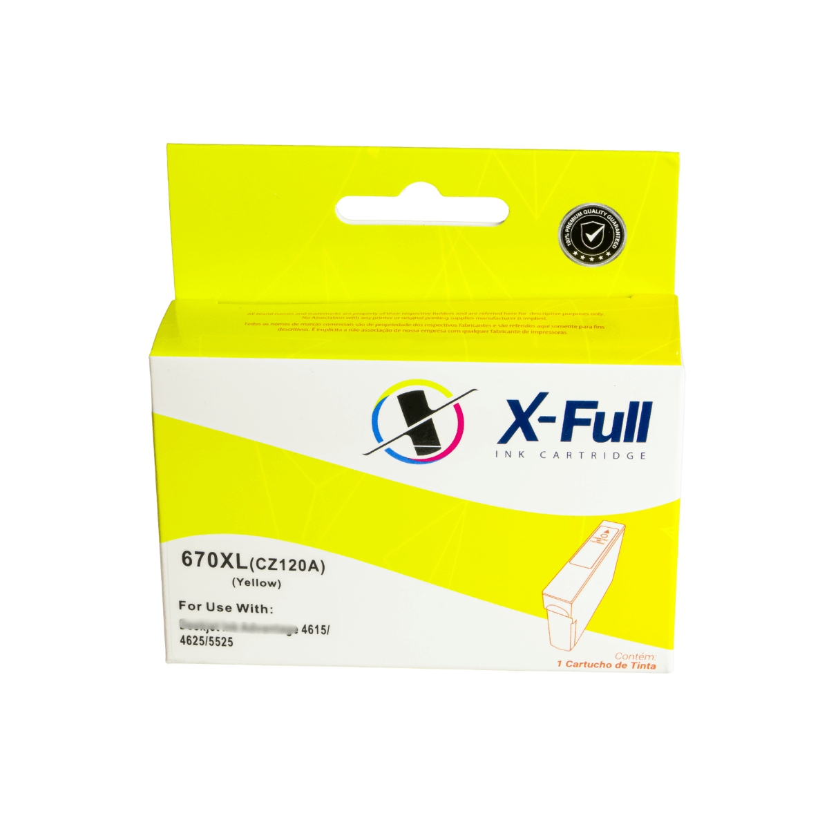 Cartucho de Tinta P/ HP 670XL CZ120A Amarelo C/ Chip 14.5ml - X-Full