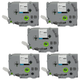 Kit 5x Fita P/ Rotulador Brother TZc-FX251 TZe-FX251 24mm x 8m Black/ White - X-Full