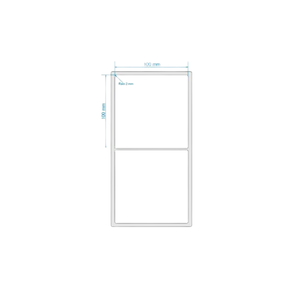 Etiqueta 100x100 Couchê Adesiva 30M - Tubete 1"