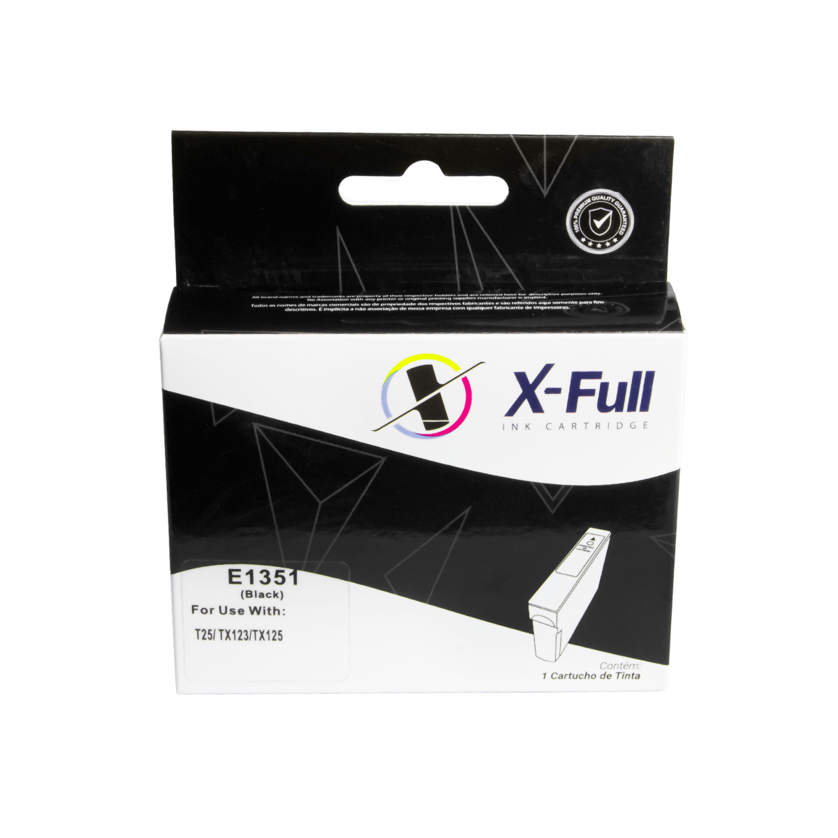 Cartucho de Tinta P/ Epson 1351 TX123 TX135 Preto C/ Chip 14ml - X-Full
