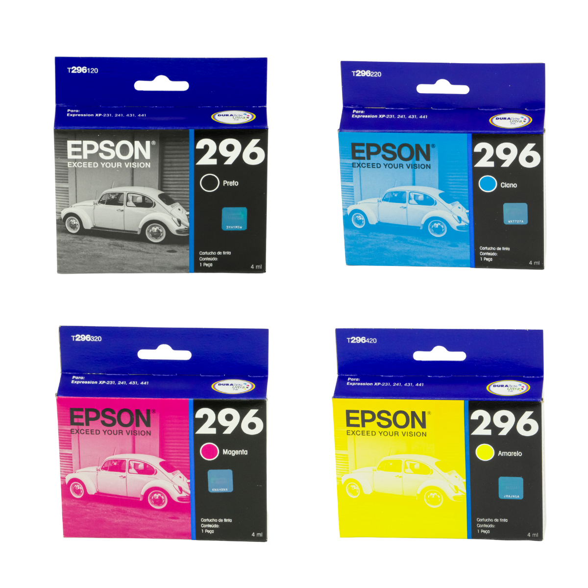 Cartucho de Tinta  Epson T296 T296120 Preto P/ XP231 XP431 - Original