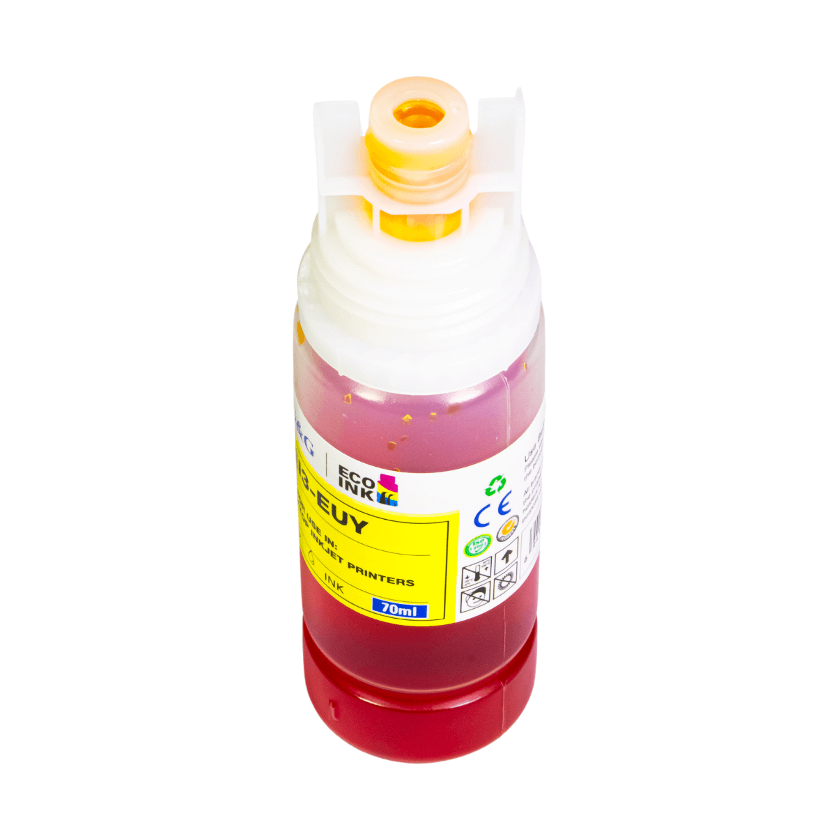 Refil de Tinta P/ Epson T504 T544 Amarelo Corante 70ml - G&G (NEI13-EUY)