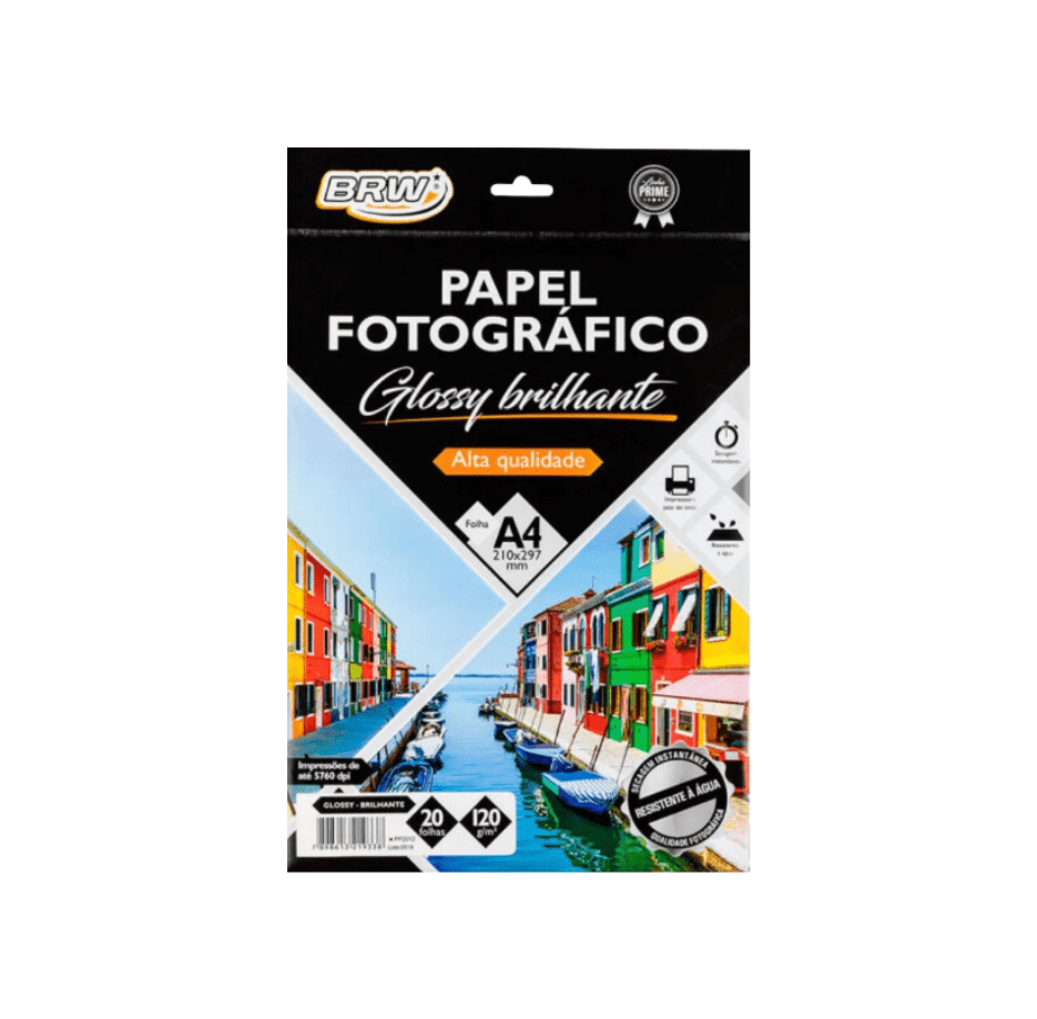 Papel Fotográfico Glossy BRW C/20 fls 150gr - Kit c/ 10