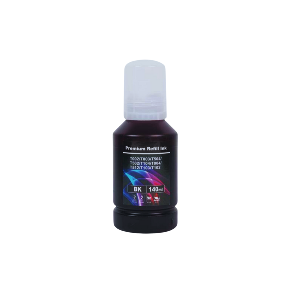 Refil de Tinta Compatível Lotus T504 T544 Preto p/ Epson - 140ml Corante
