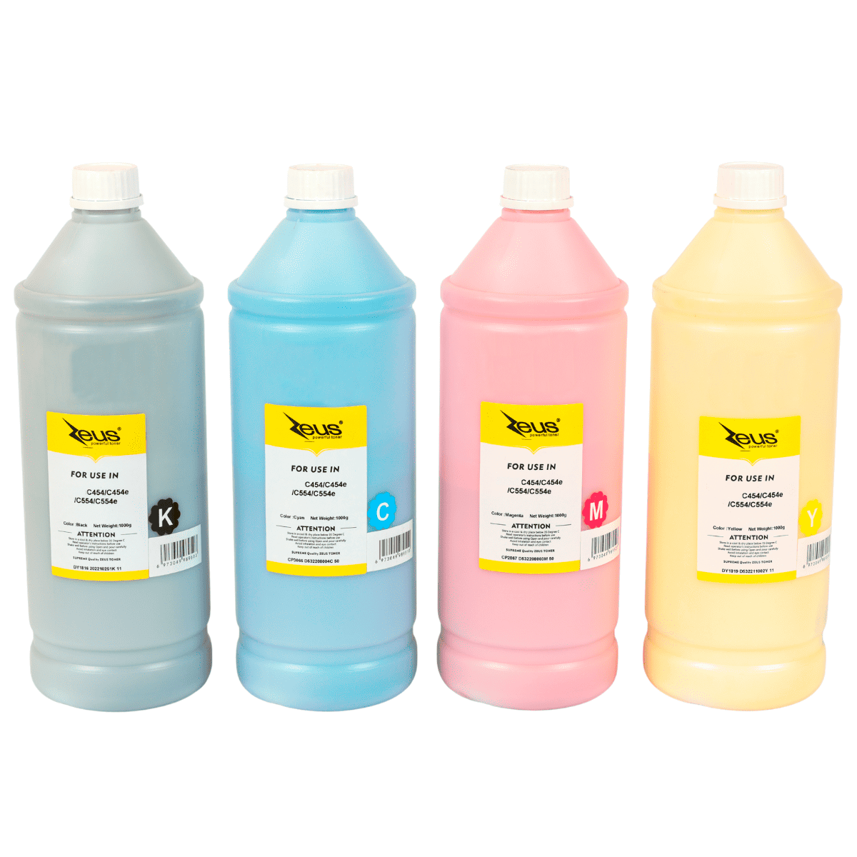 Kit 4x Refil de Toner P/ Konika Minolta TN512 CMYK 1Kg cada - Zeus