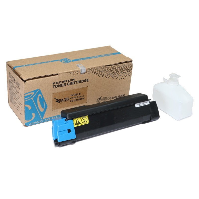 Toner Compatível Zeus TK582 Cyan P/ Kyocera C/ Chip - 5.5K