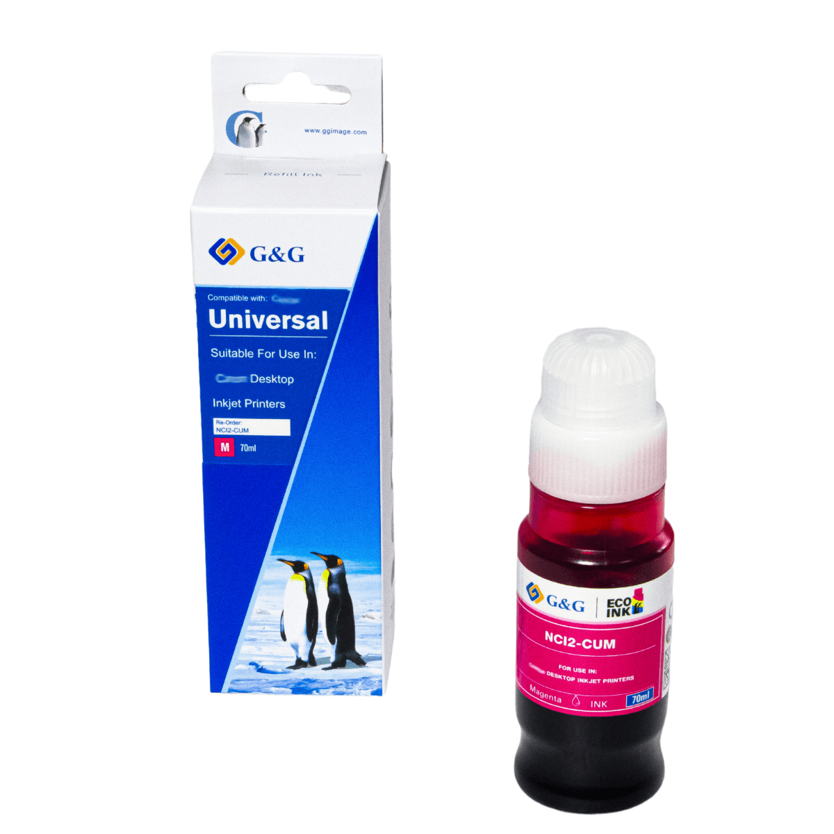Refil de Tinta P/ Canon GI-10S Magenta 7.7K 70ml (NC12-CUM) - G&G
