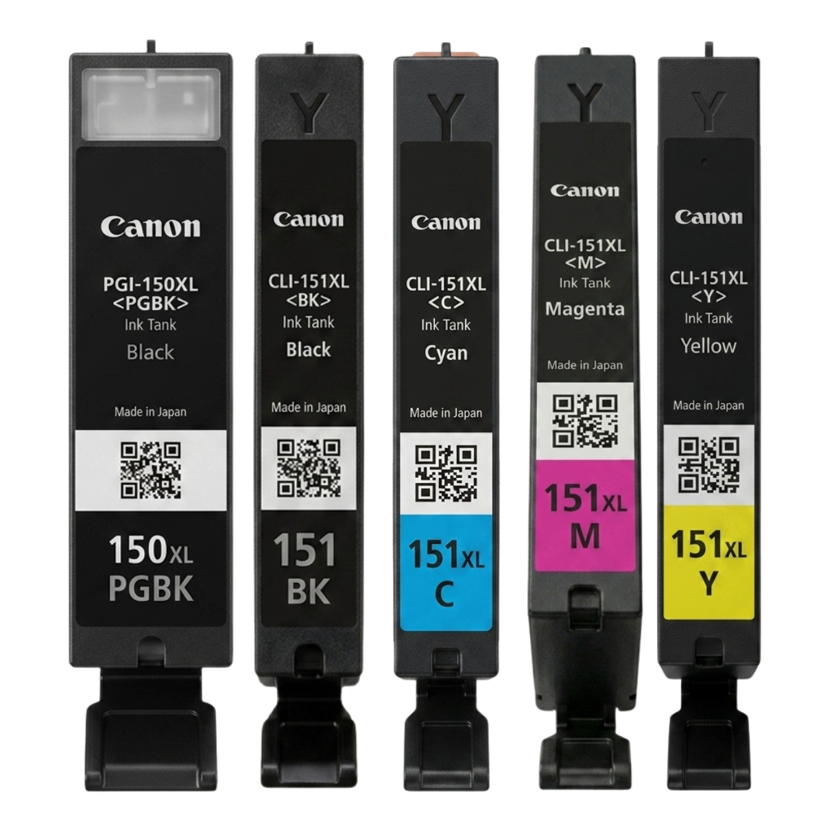 Kit 5 Cartuchos de Tinta Canon PGI150XL CLI151XL CMYKK C/ Chip - ORIGINAIS