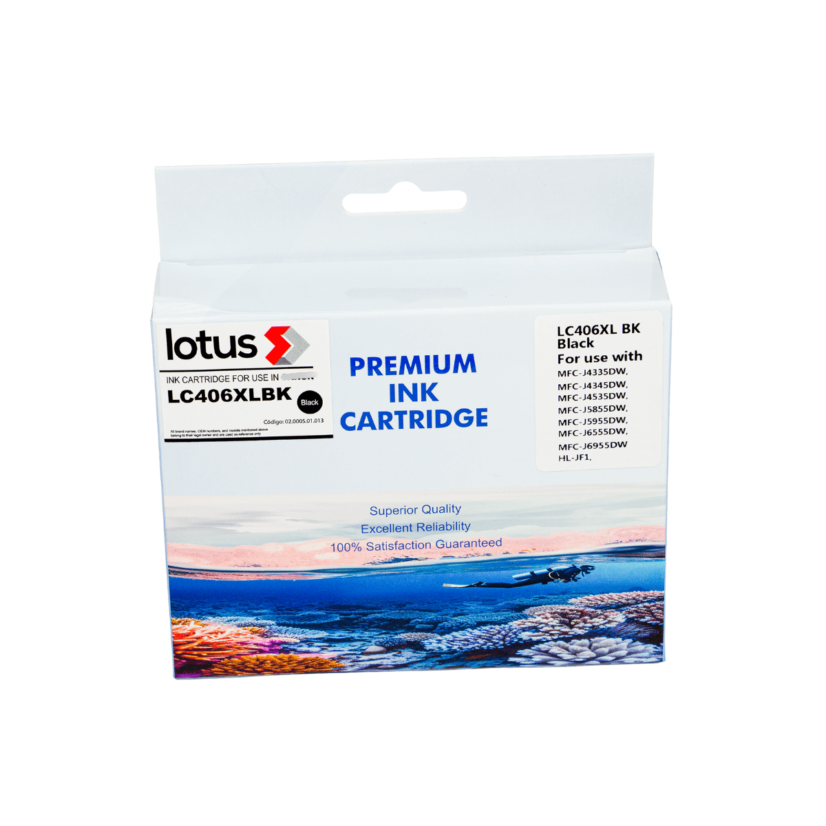 Cartucho de Tinta P/ Brother LC406XL LC406XLBK Preto C/ Chip 6K - Lotus
