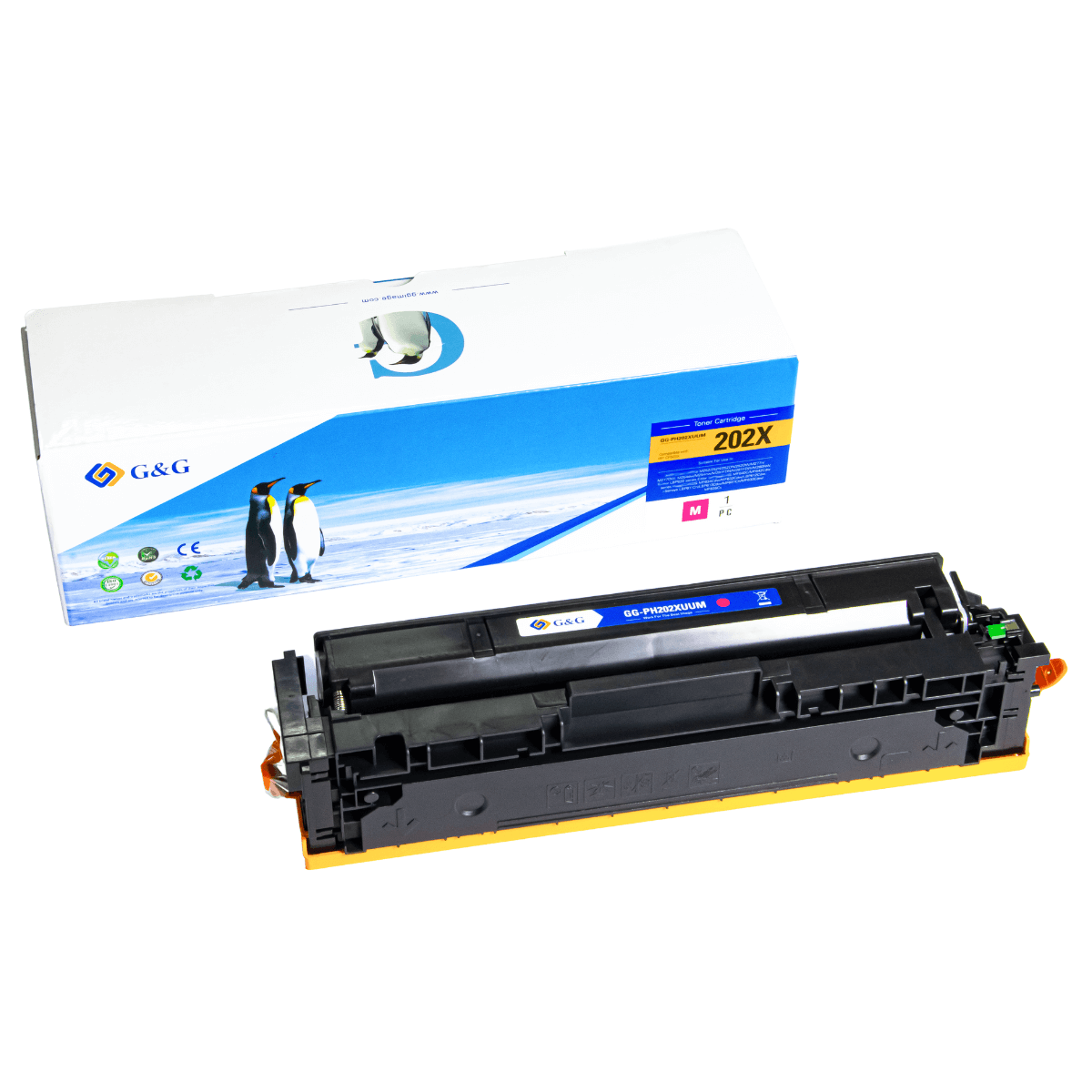 Cartucho de Toner P/ Canon e HP CF403X CF503X CRG054 202X Magenta C/ Chip 2.5K - G&G