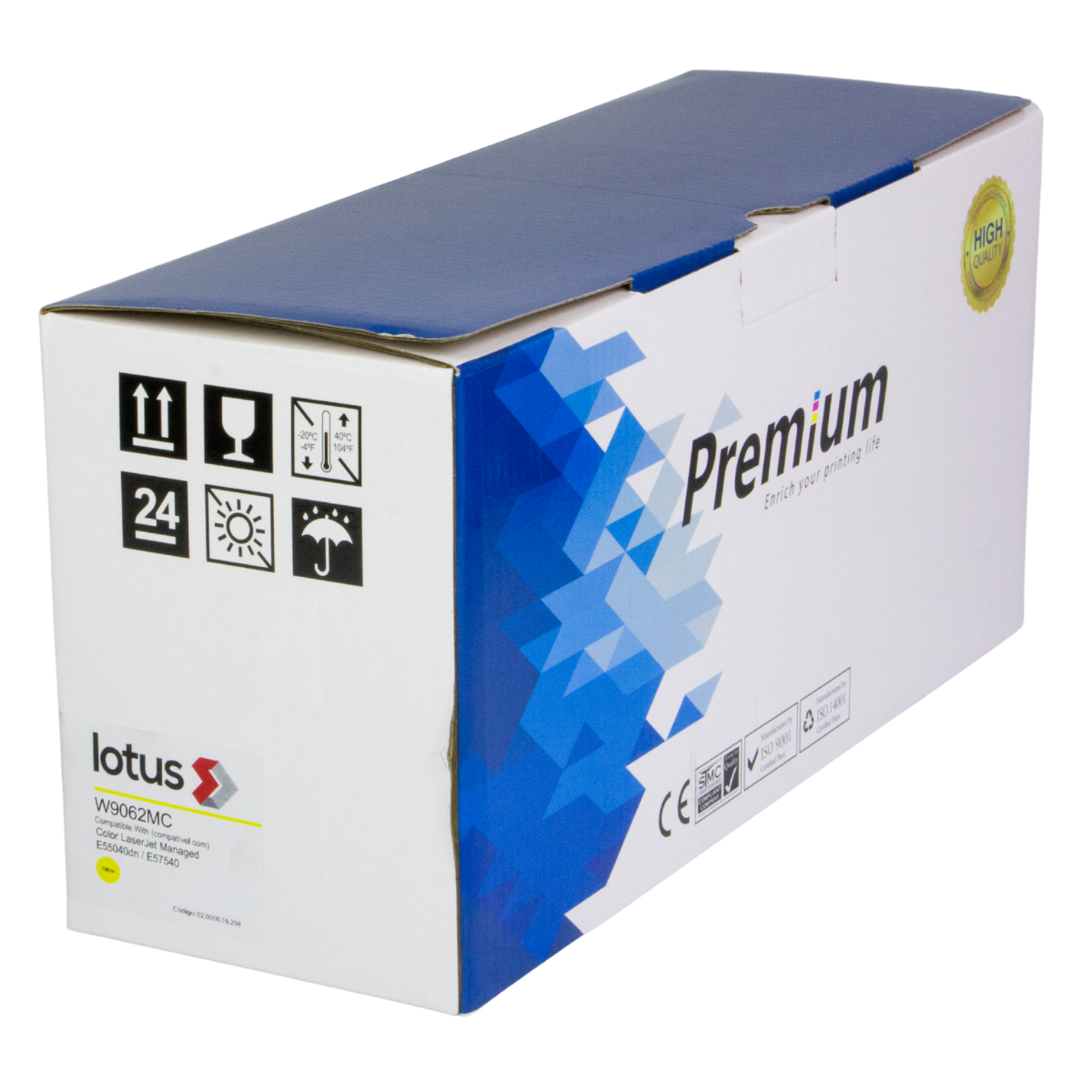 Cartucho de Toner P/ HP W9063 E55040 E57540 C/ Chip Amarelo 12.5K - Lotus